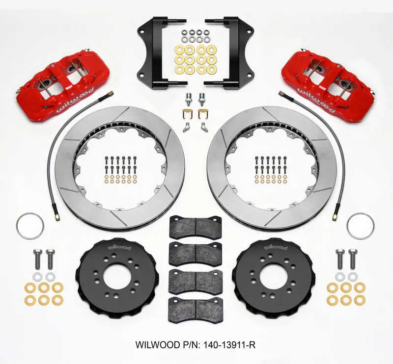 Wilwood Aero6 Front Hat Kit 15.00 Red 2014-Up Corvette C7 W/Lines - 140-13911-R 1
