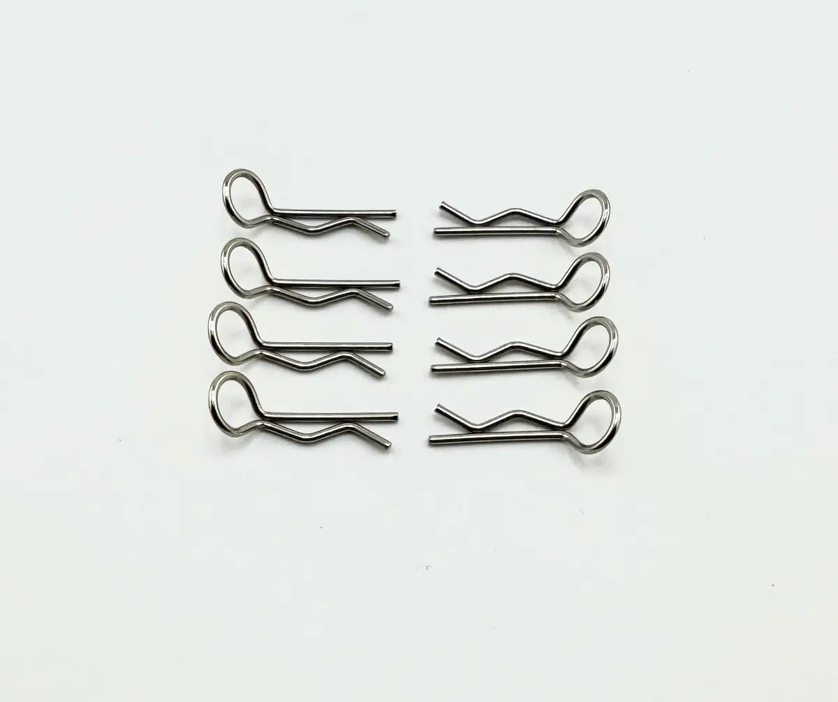 Silver Body Clips Bent End 1