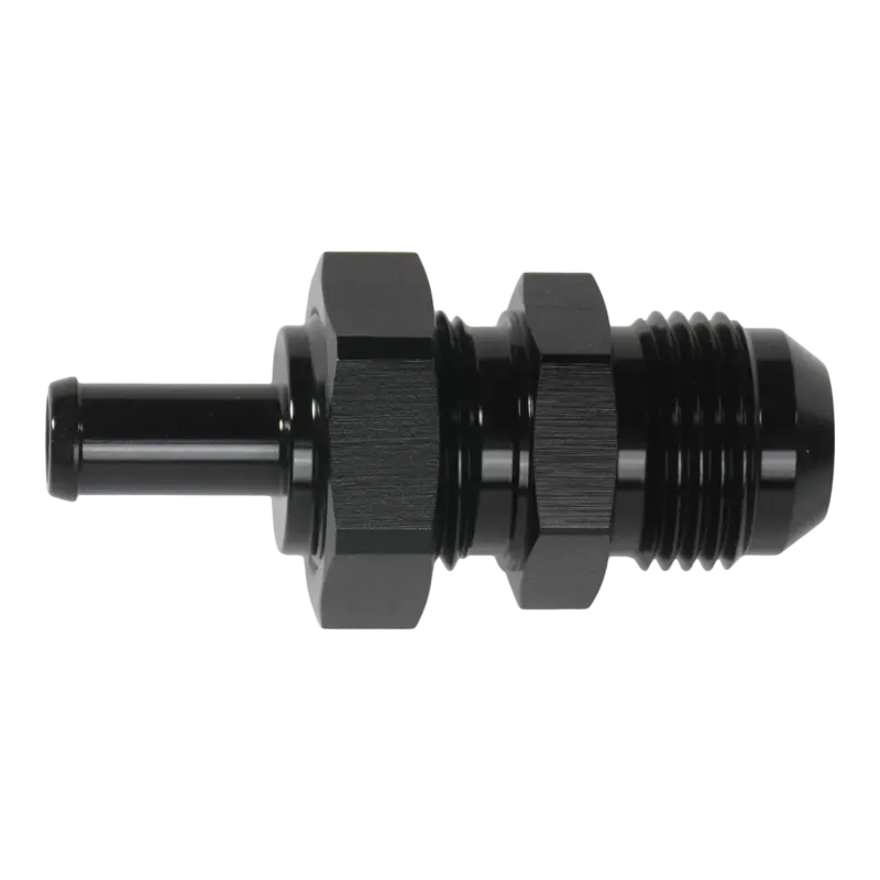 Deatschwerks 10An Male Flare Bulkhead To 3/8In Hose Barb Straight 1