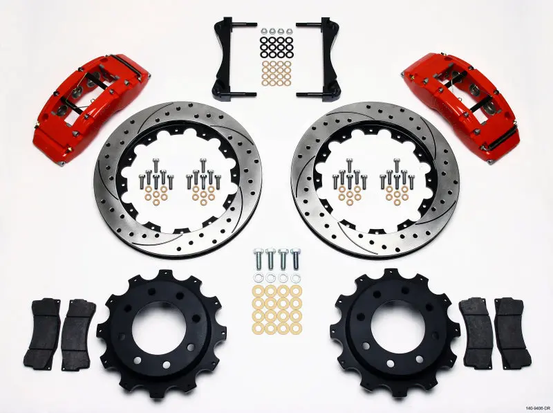 Wilwood Tc6r Rear Kit 16.00In Drilled Red 1999-2010 Gm Trk 2500 Hd 4.84 Cntr - 140-9406-Dr 1
