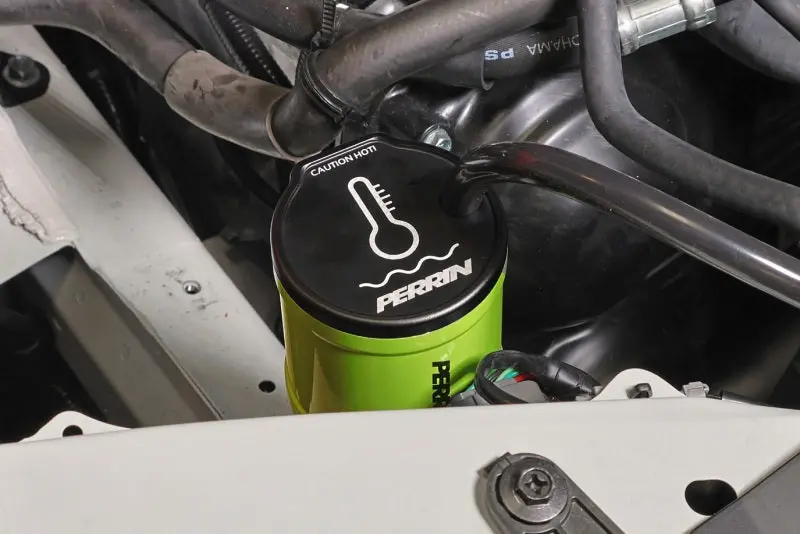 Perrin 13-25 Subaru Brz / 04-21 Subaru Sti / 02-25 Subaru Wrx Coolant Overflow Tank - Neon Yellow 1
