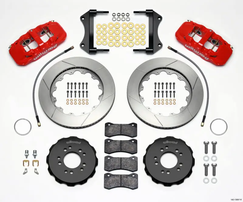 Wilwood Aero6 Front Hat Kit 14.25 Red 2014-Up Corvette C7 W/Lines - 140-13697-R 1