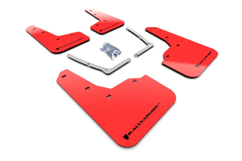 Rally Armor 16-21 Honda Civic Si Coupe Red Ur Mud Flap W/ Black Logo 1