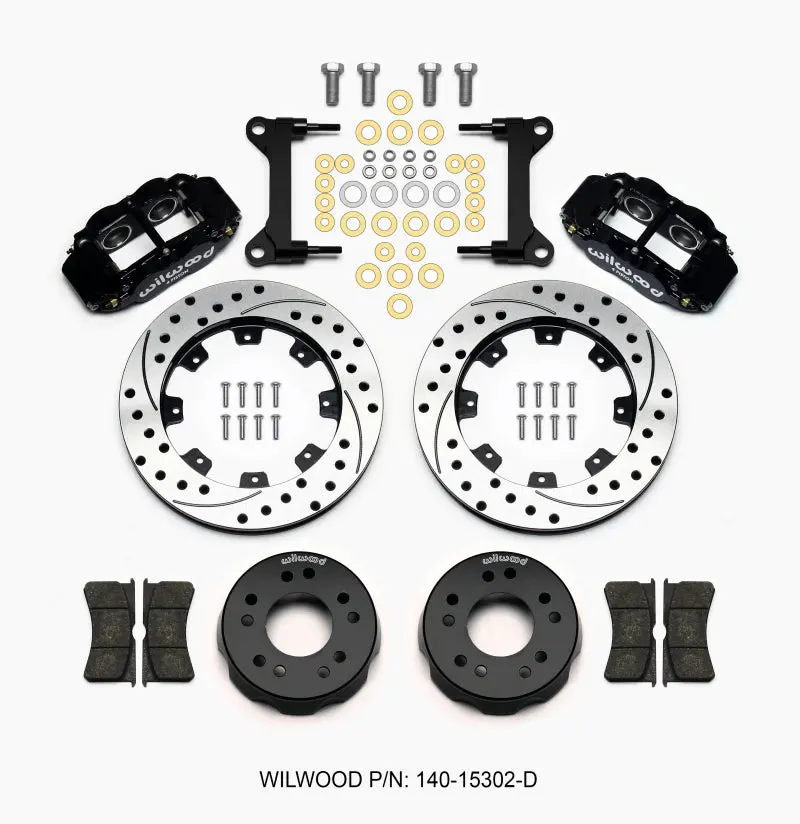 Wilwood Narrow Superlite 4R Front Kit 12.19In Drilled 63-87 C10 W/ Wilwood Pro Spindles - 140-15302-D 1
