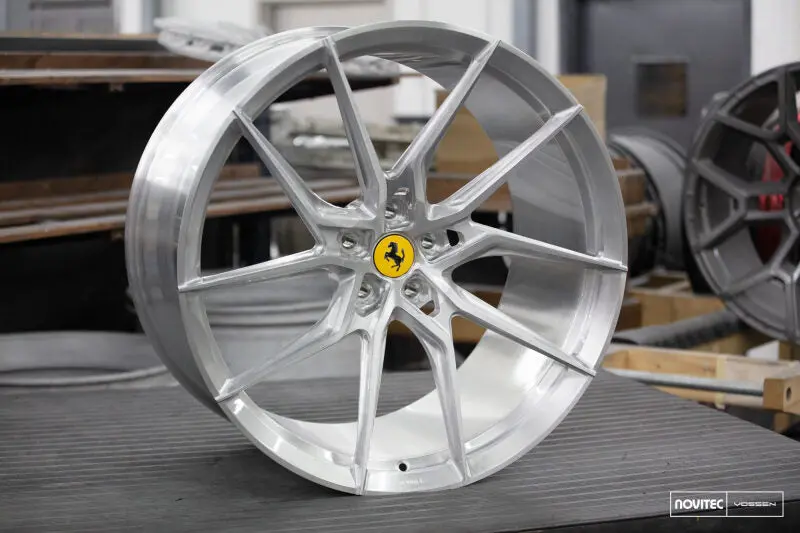 Vossen X Novitec Nf8 21X9.5 Et:38 Brushed - Gloss Clear Ferrari 296 Front Wheel 1