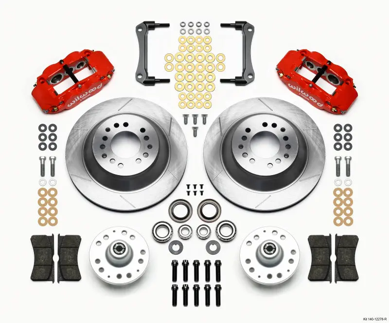 Wilwood Narrow Superlite 6R Front Hub & 1Pc Rtr Kit 12.88In-Red 70-78 Camaro - 140-12278-R 1