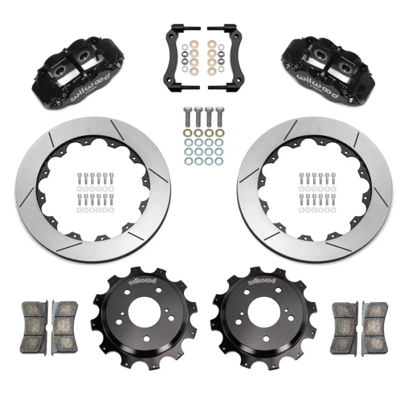Wilwood 89-02 Nissan Skyline Superlite 4R Rear Bbk W/ 13.50In Diameter Slotted Rotor - Black 1