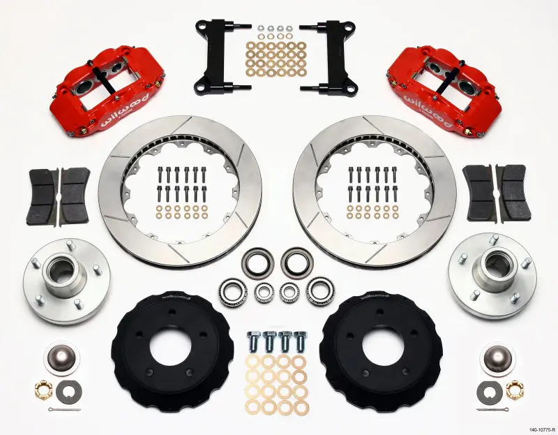 Wilwood Narrow Superlite 6R Front Hub Kit 13.06In Red Chevy C-10 60-87 Cpp Drop Spindle - 140-10775-R 1