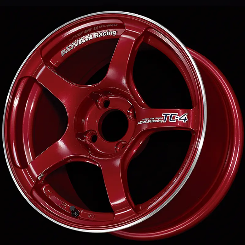 Advan Tc4 16X7.5 / +35 Offset / 4X100 / 63Mm Bore / Racing Candy Red And Ring 1