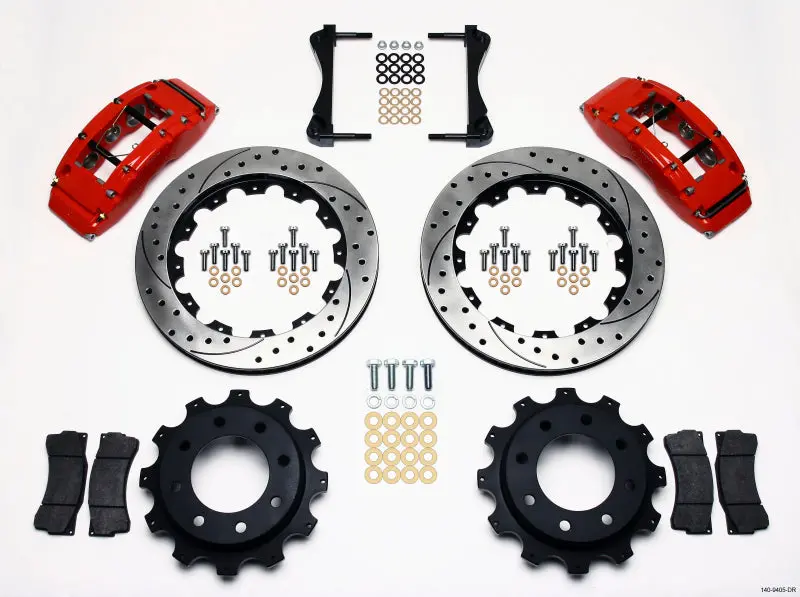Wilwood Tc6r Rear Kit 16.00In Drilled Red 1999-2010 Gm H2 / 2500 4.63 Cntr - 140-9405-Dr 1