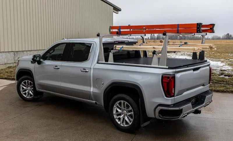 Access Adarac Al Uprights 24In Vert Pro Kit (2 Uprights W/1 66In Cross Bar) Matte Black Truck Rack 1