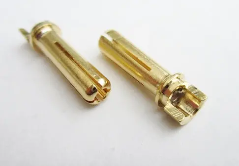 Tq-2506 4Mm Narrow Top Male Bullet Connector (Gold) (2) 1