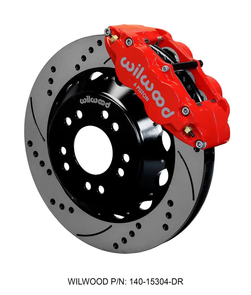 Wilwood Narrow Superlite 6R Front Hat Kit 14.00 Drilled Red 63-87 C10 W/ Wilwood Pro Spindles - 140-15304-Dr 1