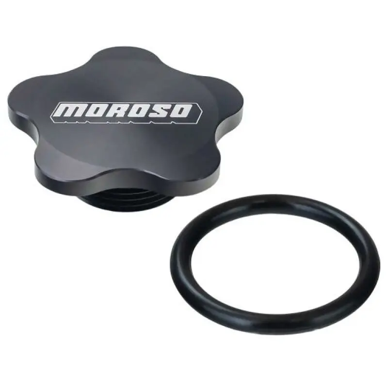 Moroso 1 3/8In-12 Thread Aluminum Filler Cap Kit - Black Anodized 1
