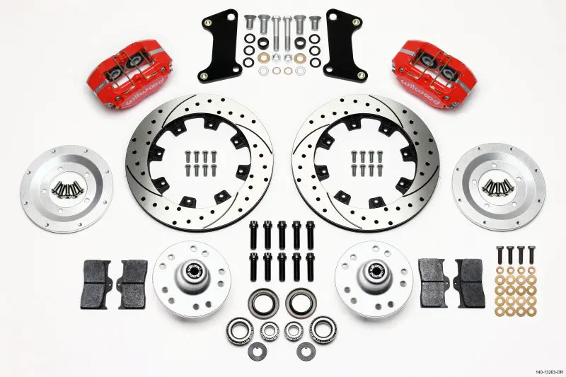 Wilwood Dynapro Dust-Boot Front Kit 12.19In Drilled Red 67-69 Camaro 64-72 Nova Chevelle - 140-13203-Dr 1
