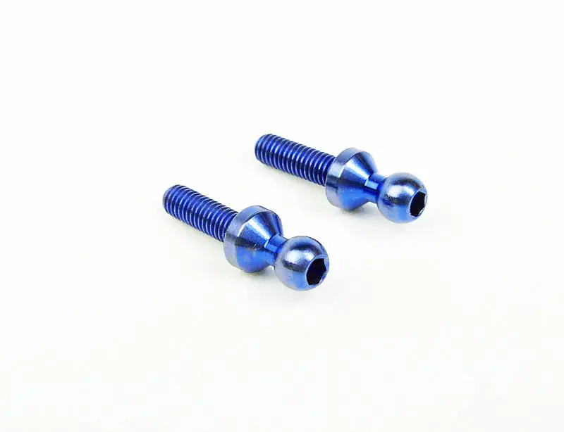 M3 Tall Hex Ball Stud Blue Titanium (2) 1