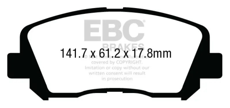 Ebc 15+ Chrysler 200 2.4 Greenstuff Front Brake Pads 1
