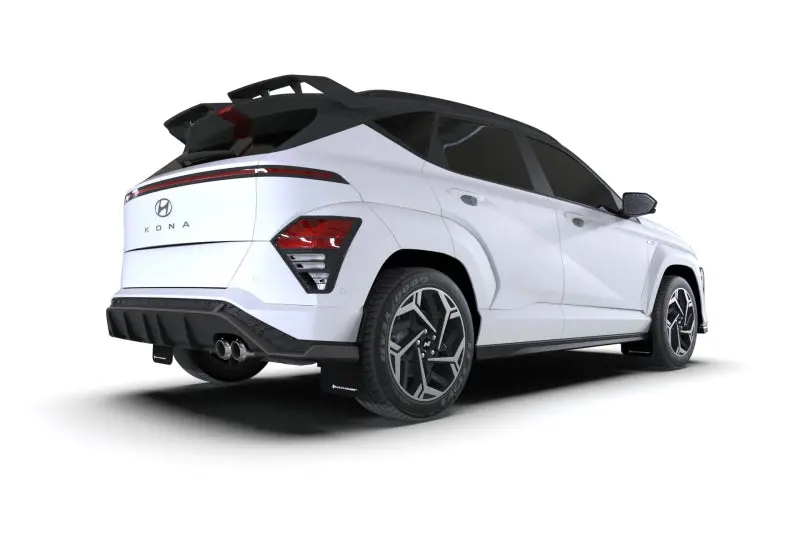 Rally Armor 2024 Hyundai Kona N Line Black Ur Mud Flap - White Logo 2