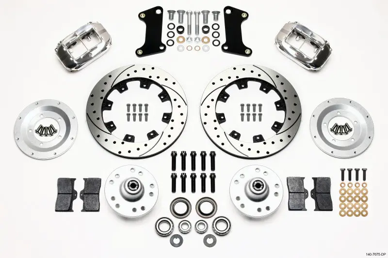 Wilwood Forged Dynalite Front Kit 12.19In Drilled Polished 67-69 Camaro 64-72 Nova Chevelle - 140-7675-Dp 1