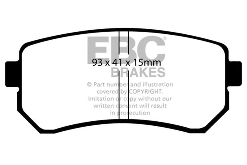Ebc 06-11 Hyundai Accent 1.6 Redstuff Rear Brake Pads 1