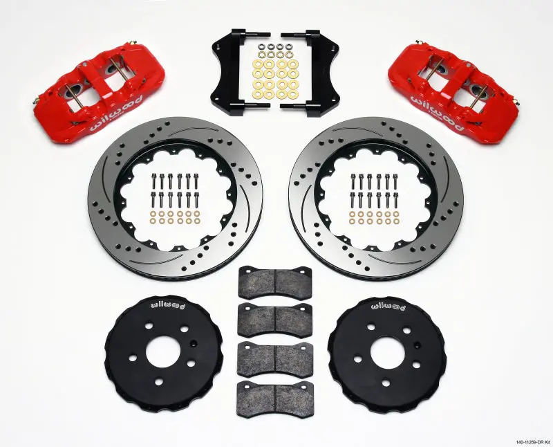 Wilwood Aero6 Front Hat Kit 14.25 Drilled Red 2010-2015 Camaro - 140-11269-Dr 1