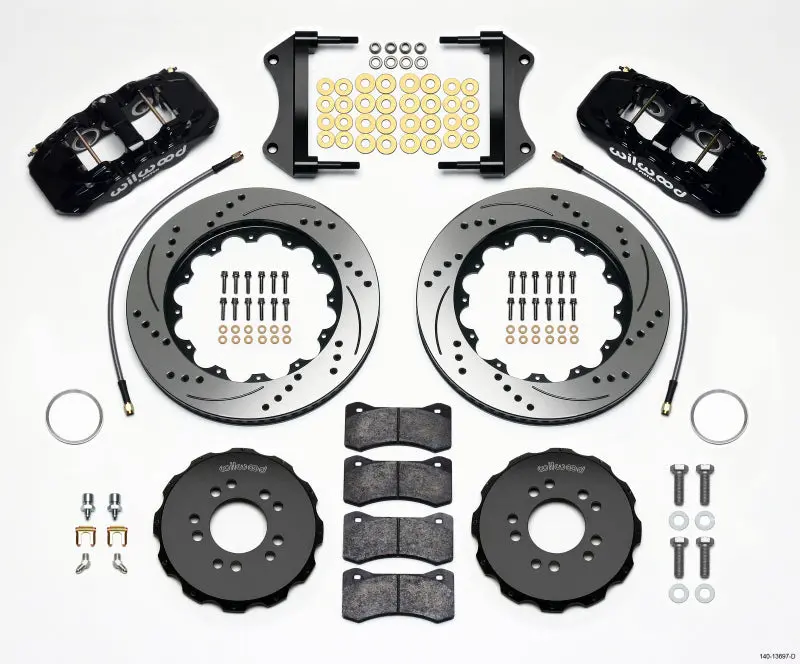 Wilwood Aero6 Front Hat Kit 14.25 Drilled 2014-Up Corvette C7 W/Lines - 140-13697-D 1