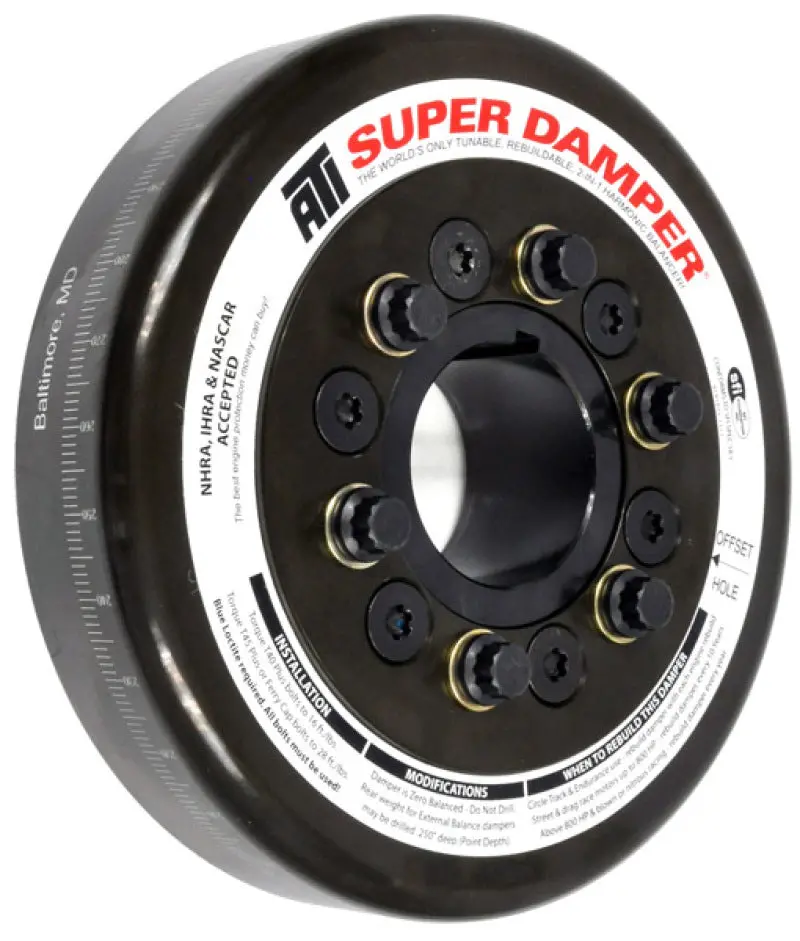 Ati Damper - 7.074In - Steel - John Deere 466 Tractor - Chevy Front - 3 Ring - Diesel 1