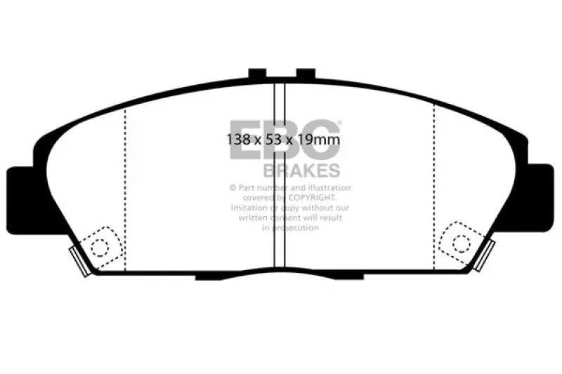 Ebc 92-96 Honda Prelude 2.2 Redstuff Front Brake Pads 2