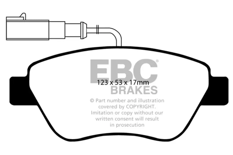 Ebc 10-11 Fiat 500 1.4 (Bosch Calipers) Redstuff Front Brake Pads 1
