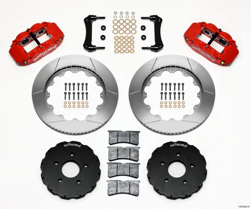 Wilwood Narrow Superlite 6R Front Hat Kit 14.00In Red 2005-Up Corvette C6 - 140-8922-R 1