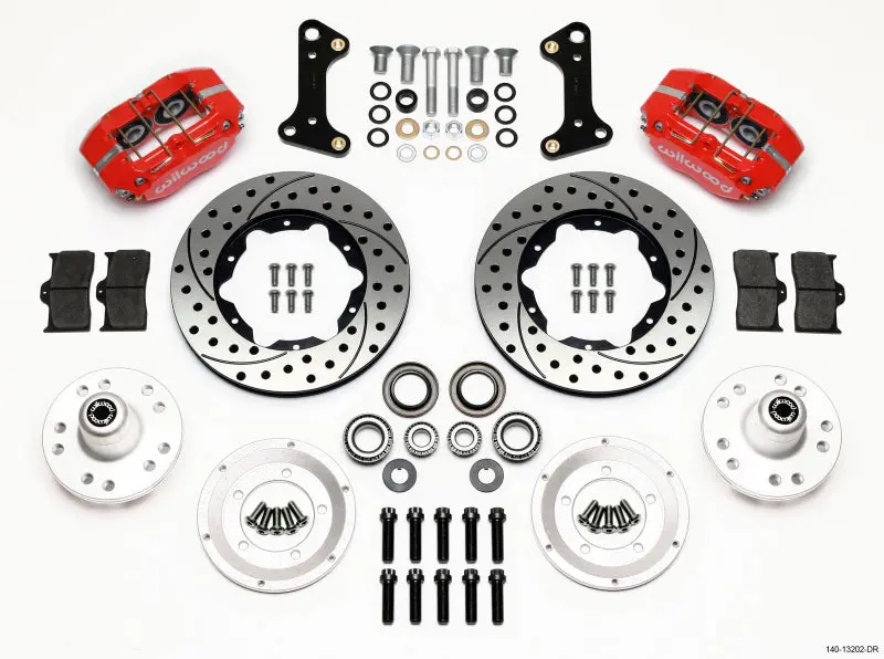 Wilwood Dynapro Dust-Boot Front Kit 11.00In Drilled Red 67-69 Camaro 64-72 Nova Chevelle - 140-13202-Dr 1