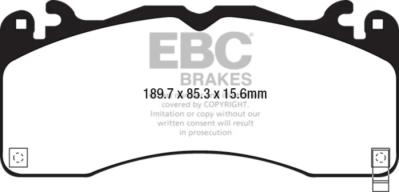 Ebc 2015+ Ford Mustang (6Th Gen) 2.3L Turbo (Gt Package) Greenstuff Front Brake Pads 1
