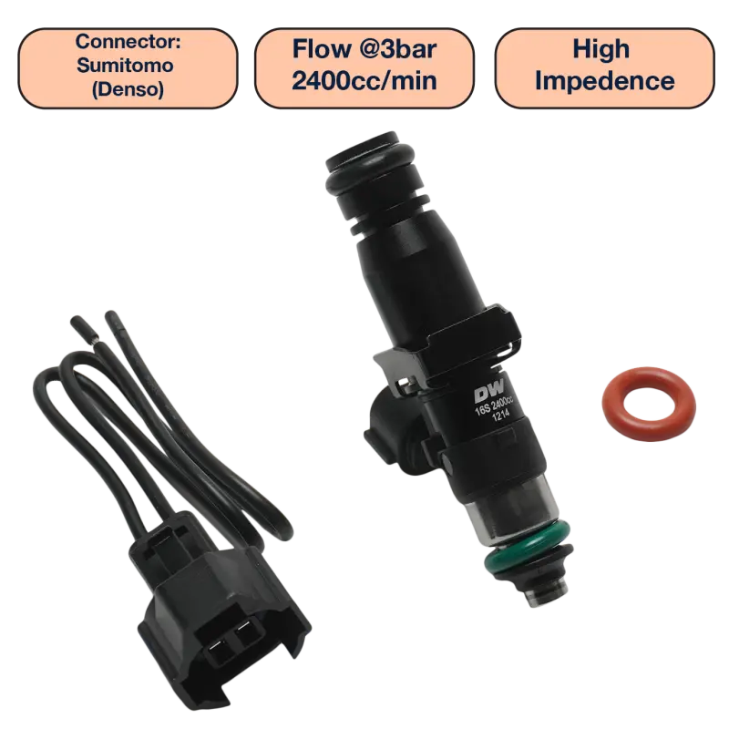 Deatschwerks Universal 2400Cc Single Fuel Injector / 60Mm Length / 14Mm O-Ring Seals 1