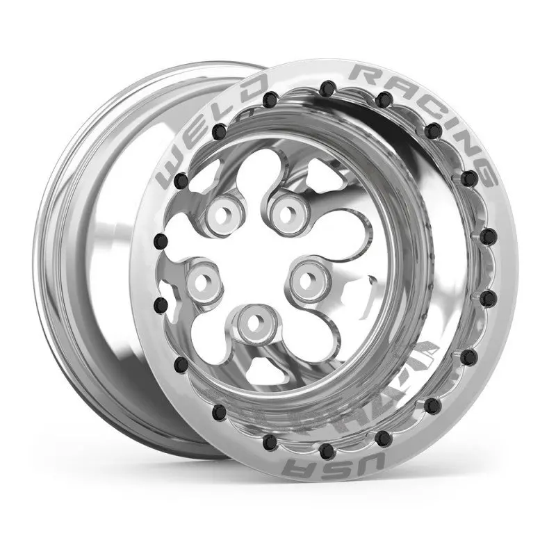 Weld Alpha-1 15X15 / 5X4.75 Bp /5In. Bs Polished Wheel - Polished Double Beadlock Mt - 83P-515280Mp 1