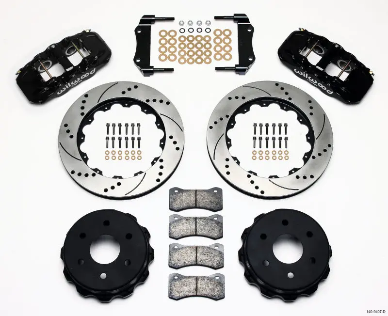 Wilwood Aero4 Reartruck Kit 14.25In Drilled 1999-2010 Gm 1500-Suv 1 Piston Oe Caliper - 140-9407-D 1