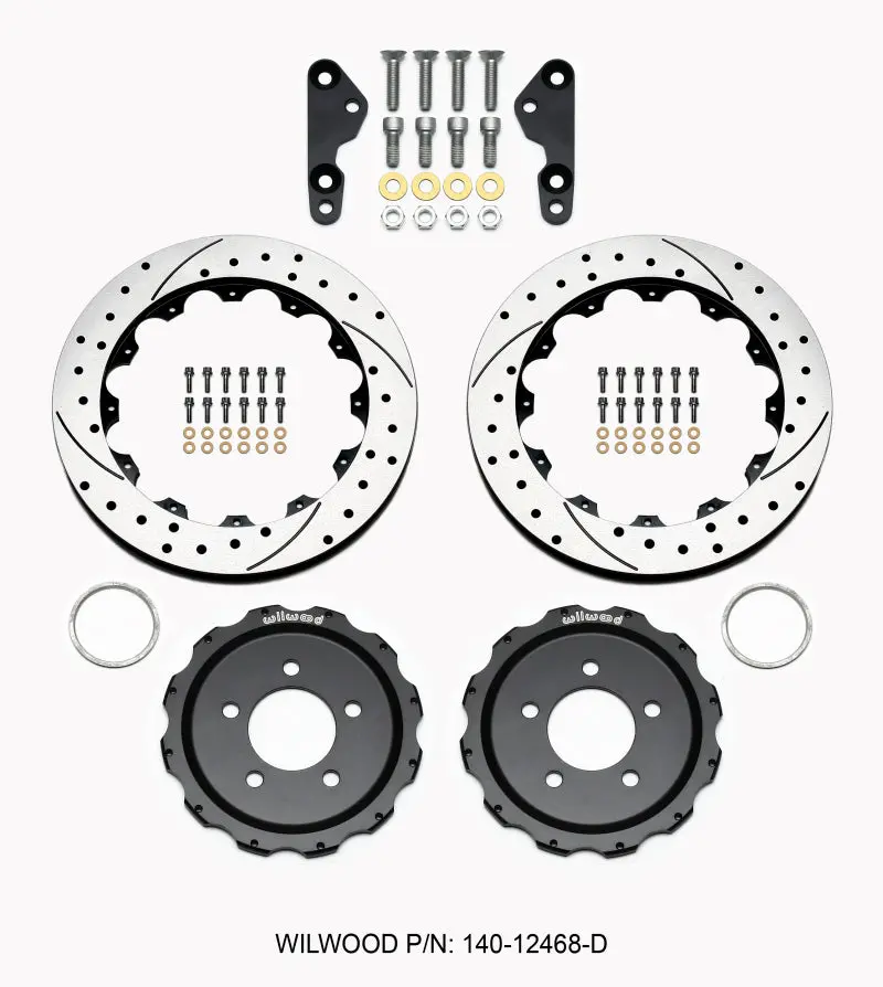 Wilwood Pro-Matrix Rear Kit Drilled 05-12 Mustang Gt (2Pc Hat/Rtr) - 140-12468-D 1