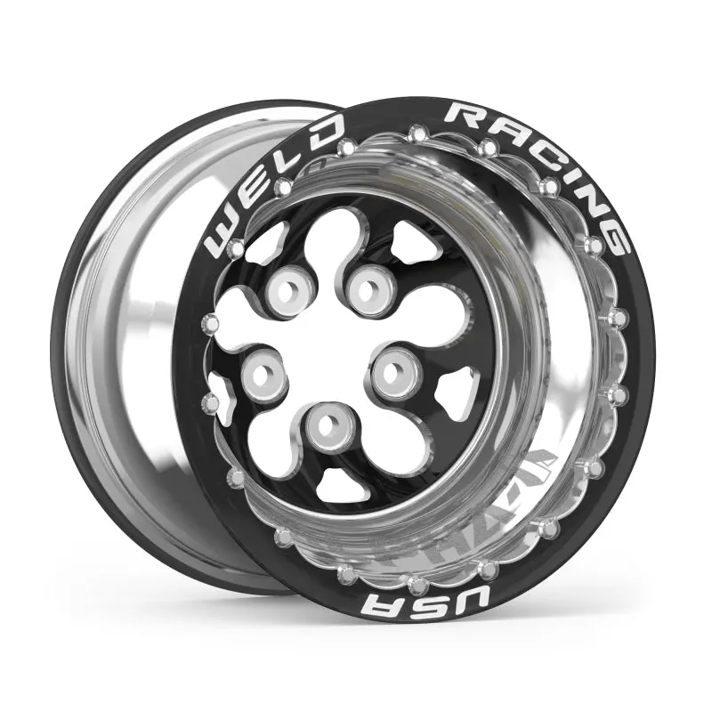 Weld Alpha-1 15X14 / 5X4.75 Bp / 4In. Bs Black Wheel - Black Double Beadlock Mt - 83B-514278Mb 1