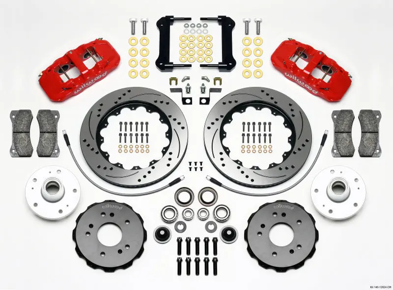 Wilwood Aero6 Front Truck Kit 14.25In Drill Red 97-03 Ford F150 - 140-12824-Dr 1