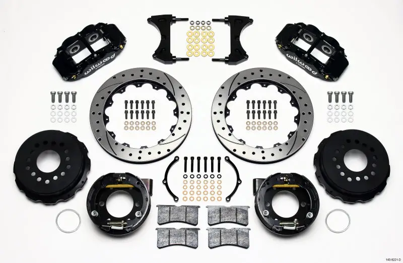 Wilwood Narrow Superlite 4R Rear P-Brk Kit 12.88In Drilled 2005-2014 Mustang - 140-9221-D 1
