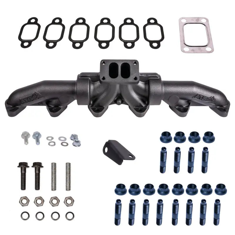 Ats Diesel 98.5-02 5.9L Cummins T3 3-Piece Pulse Flow Exhaust Manifold Kit W/ Gaskets & Hardware 1