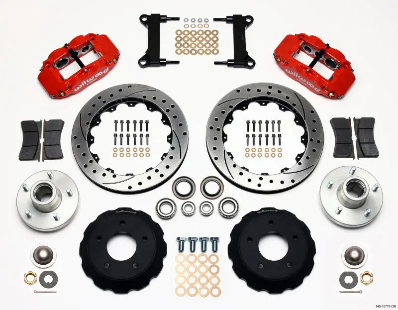 Wilwood Narrow Superlite 6R Front Hub Kit 13.06In Drill Red Chevy C-10 60-87 Cpp Drop Spindle - 140-10775-Dr 1