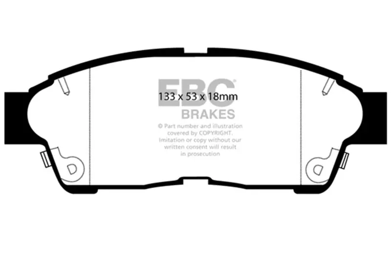 Ebc 92-01 Toyota Camry 2.2 Redstuff Front Brake Pads 1