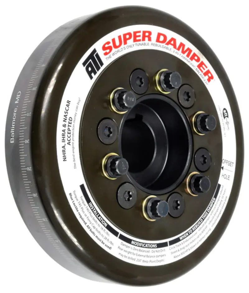 Ati Damper - 7.074In - Steel - Oliver Tractor - 6 Cyl - Chevy Front - 3 Ring - Diesel 1