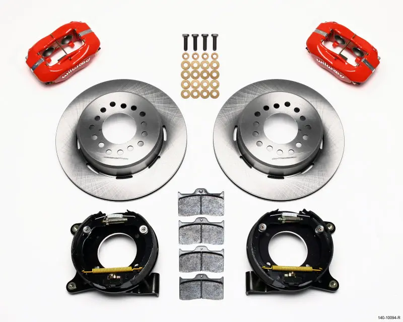 Wilwood Forged Dynalite P/S Park Brake Kit Red Chevy C-10 2.42 Offset 5-Lug - 140-10094-R 1