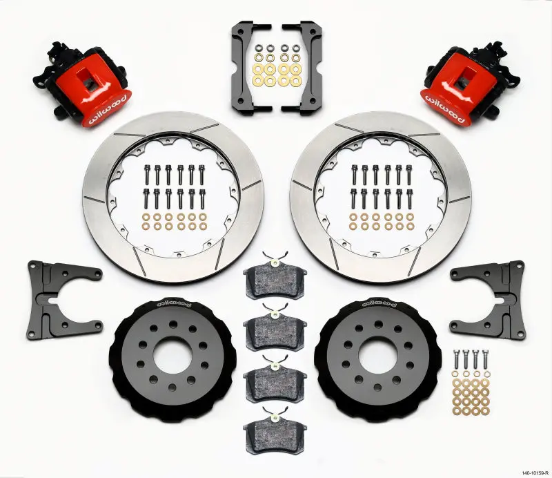 Wilwood Combination Parking Brake Rear Kit 12.88In Red 2005-2014 Mustang - 140-10159-R 1