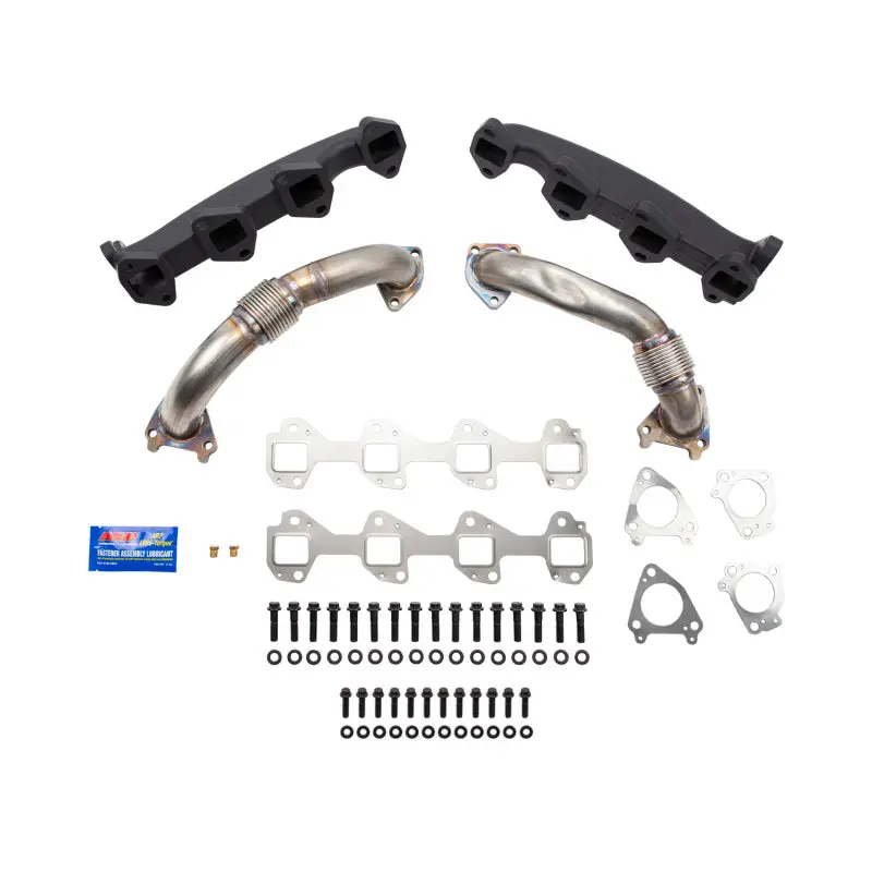 Wehrli 01-04 Duramax Lb7 Billet Exhaust Manifold & Ss Up Pipes W/ Gaskets And Arp Hardware 1