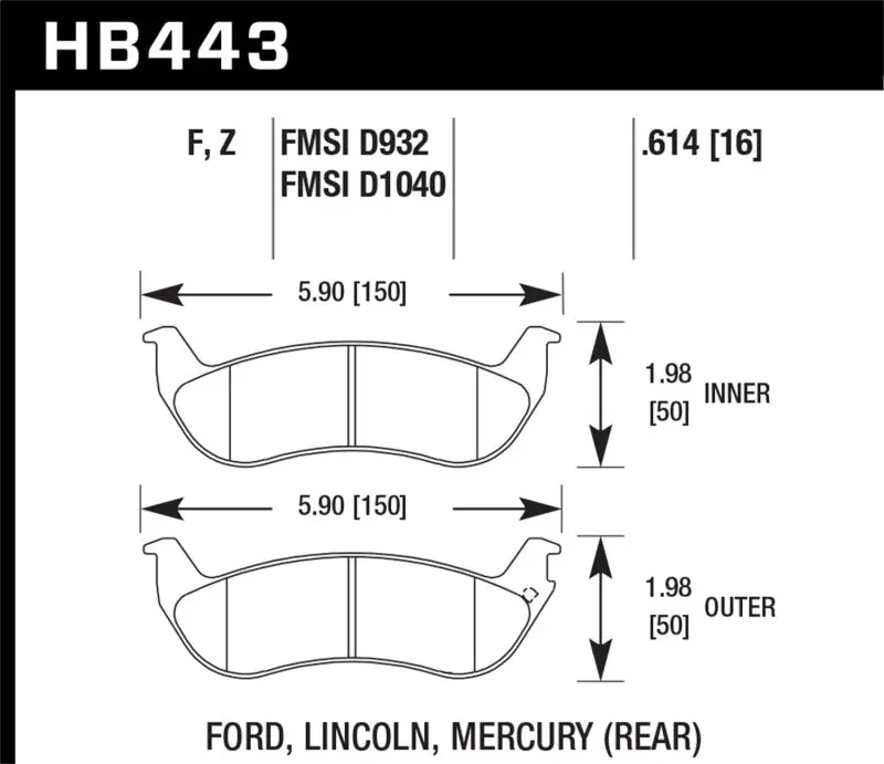 Hawk Hps Street Brake Pads - Hb443f.614 2