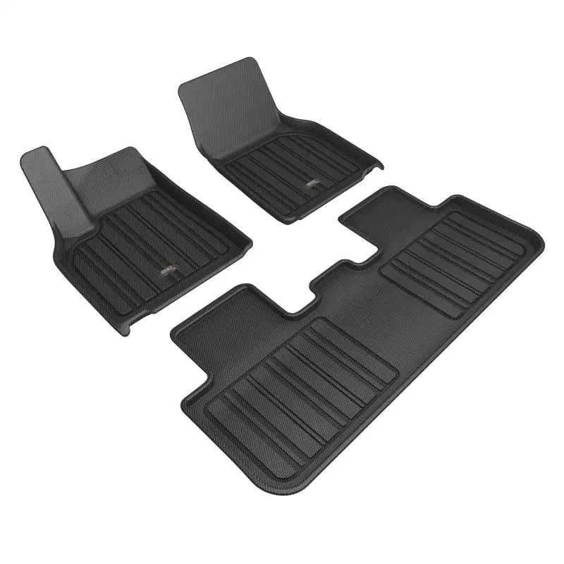 3D Maxpider 2026 Tesla Model Y Juniper Elitect 1St & 2Nd Row Floormats - Black 1