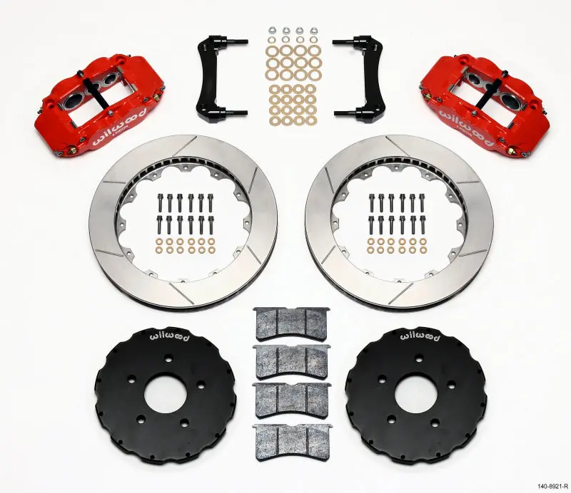 Wilwood Narrow Superlite 6R Front Hat Kit 13.06In Red 2005-Up Corvette C6 - 140-8921-R 1