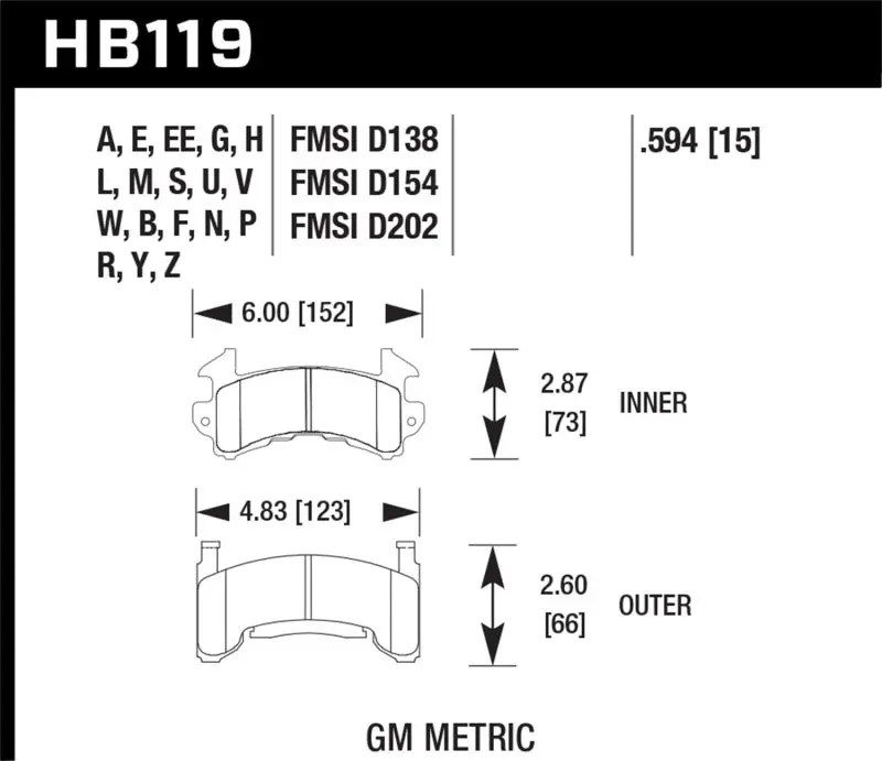 Hawk Hps Street Brake Pads - Hb119f.594 2